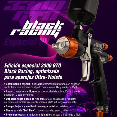La nueva Sagola 3300 Black Racing UV aplica solo lo justo, ni más, ni menos.